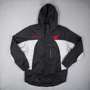 Identitee Honda Racing HRC Mens Hooded Windbreaker Jacket Black Grey Large